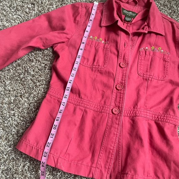 Eddie Bauer hand embroidered red jean jacket - Picture 12 of 15